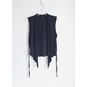 [Splendid] Black Open Front Drapey Vest