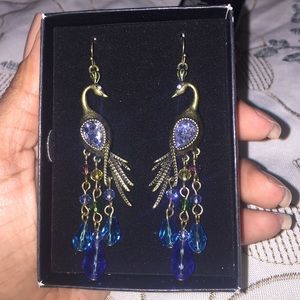 Peacock earrings