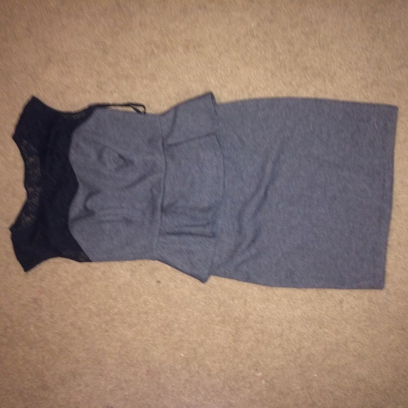 Grey peplum dress