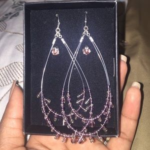 Purple/pink earrings set