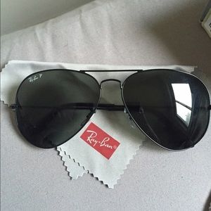 Ray Ban 62mm Oversized Polarized Aviators