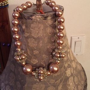Gold and clear bulky necklace