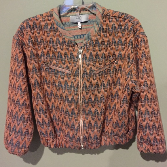 Bershka zip up bomber jacket with Aztec detail.