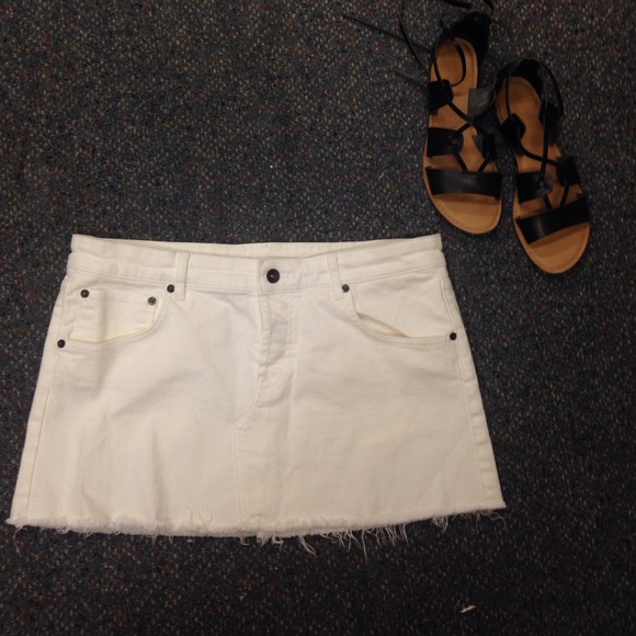 Topshop White denim skirt