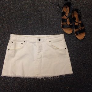 Topshop White denim skirt