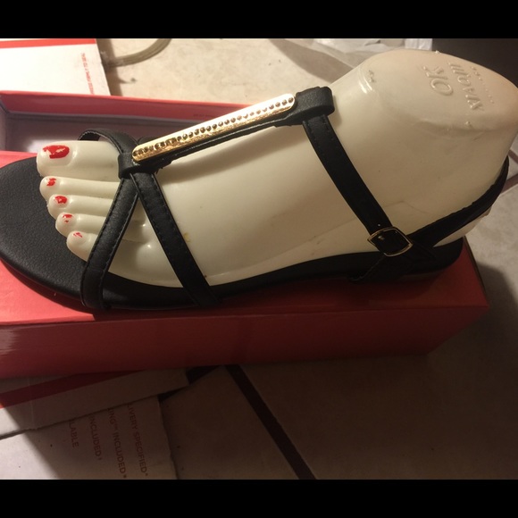 Black Gold Rhinestone Gladiator Sandals FallCasual