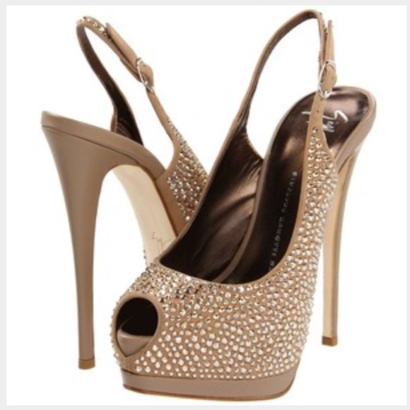 Giuseppe Zanotti Crystal sling back peep toe pumps - Picture 4 of 4