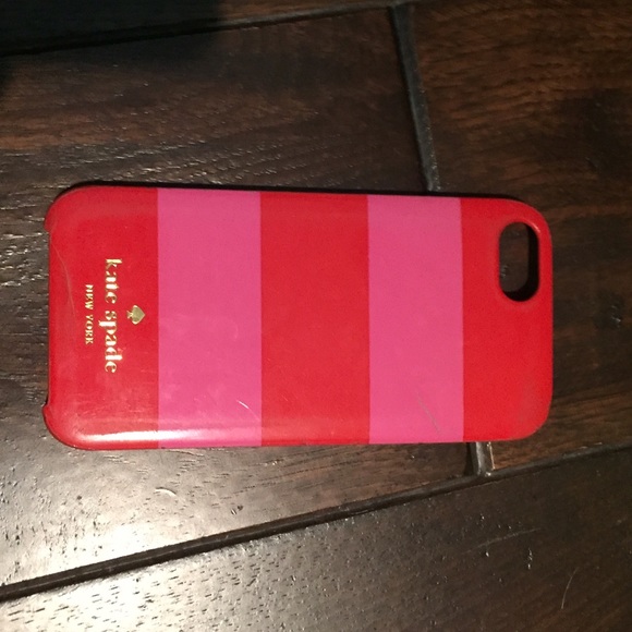 Kate spade iPhone 5 pink and red stripped case