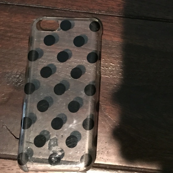 iPhone 5 clear case with black polka dots