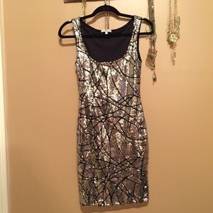 Charlotte Russe silver sequin New Years dress