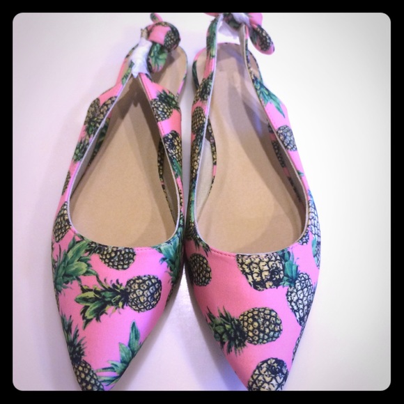 ASOS LARISSA Sling Back Flats Pineapple Print 🍍