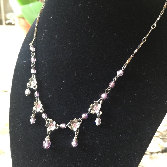 Purple Flower Necklace - Picture 2 of 4