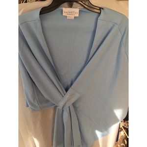 Embellished Tuck Shawl (blue) NEW