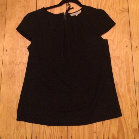 LOFT Black Cap Sleeve Top - Picture 1 of 3