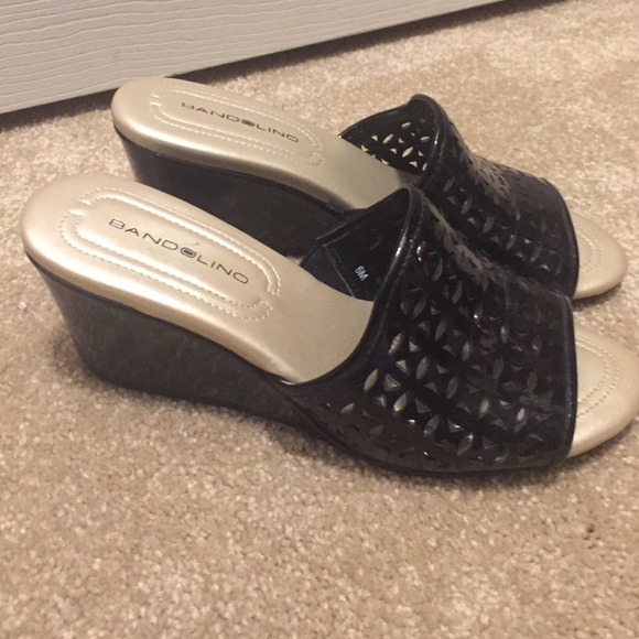 black patten wedges