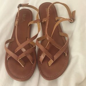 Brand New Tan Strappy Sandals!