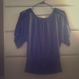 Gray dress shirt w/ lace