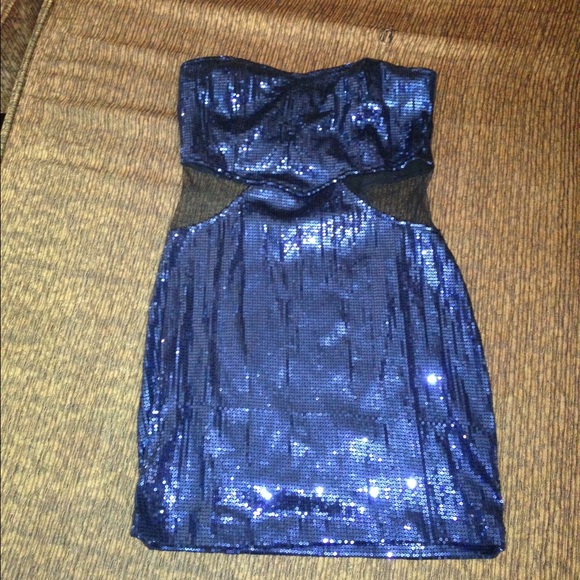 Size SMALL dark blue sequin dress! Worn once!