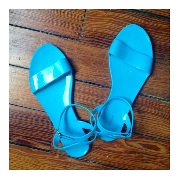 Blue jelly sandals