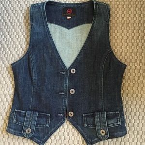 AG  front button up jean vest. Size medium