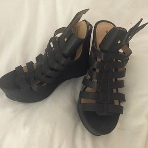 Charlotte Russe Black, Strappy Wedges! Brand New!