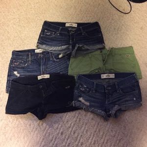 5 pairs of hollister shorts