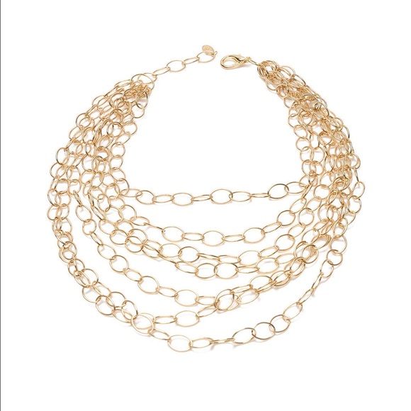 Cheya Gold Links Bib Necklace - Picture 1 of 3