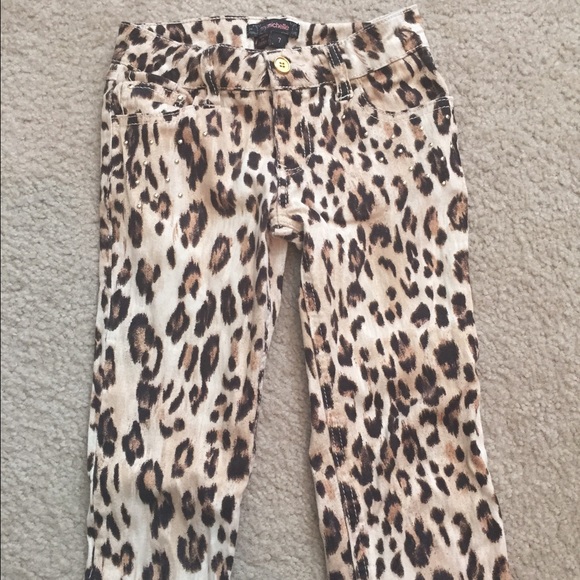 Girls Cheetah print skinny jeans