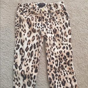 Girls Cheetah print skinny jeans