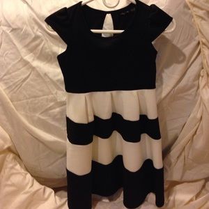 Black and white striped dress