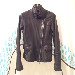 All Saints leather motorcycle jacket UK 6