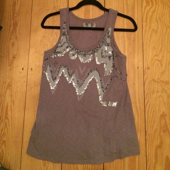 Embellished Gray Top