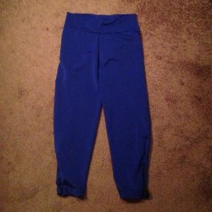 Blue polyester athletic pants