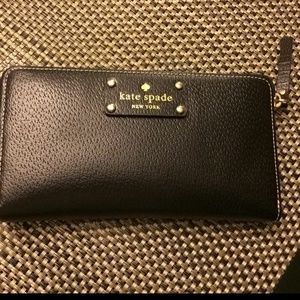 Real, kate spade, black leather wallet