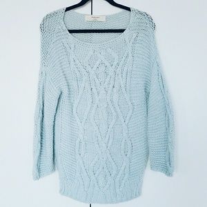 Light Blue Chunky Knit Sweater