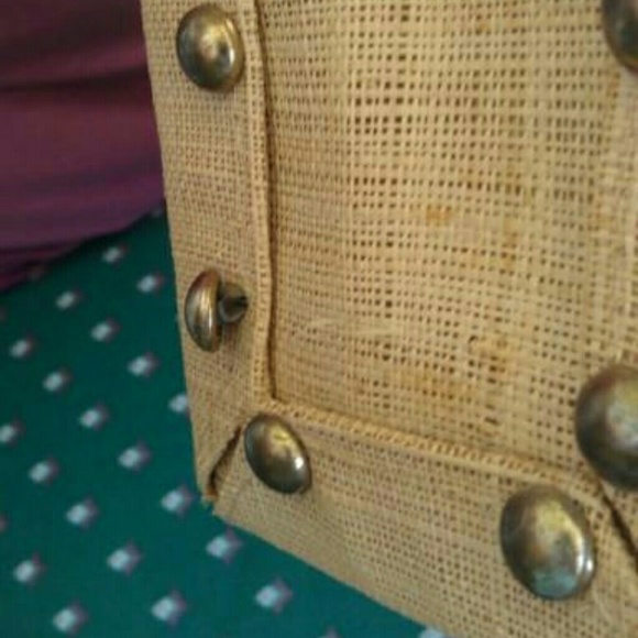 SOLD Vintage Philippines Straw Burlap Handbag - Picture 3 of 4