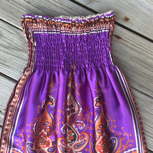 XXI Purple Paisley Strapless Dress - Picture 2 of 4