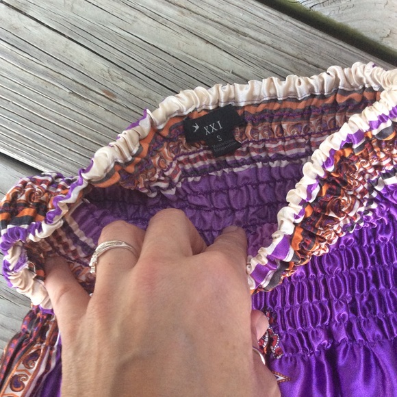 XXI Purple Paisley Strapless Dress - Picture 4 of 4