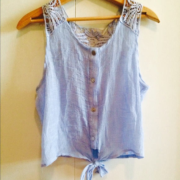 Cute blue crop top
