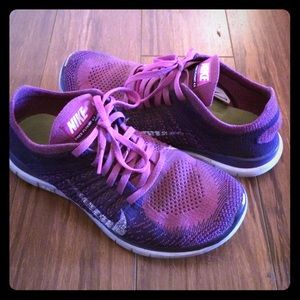 Pink/Purple Nike Free Flyknit 4.0