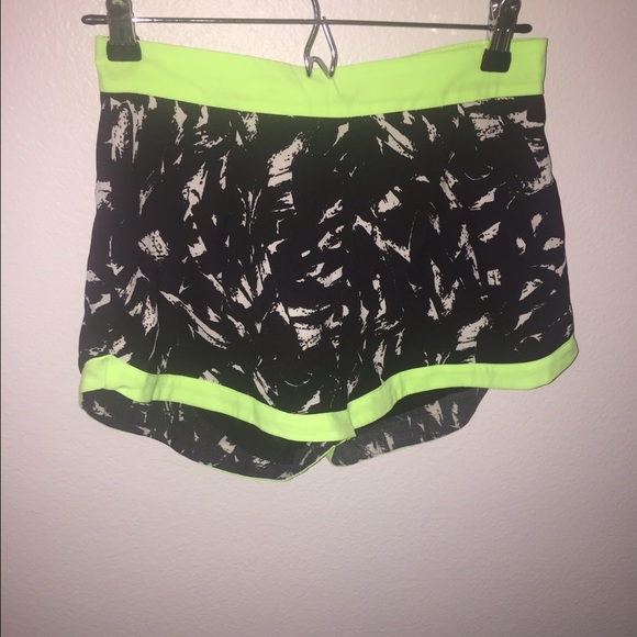 LF black and white tribal shorts with neon lining