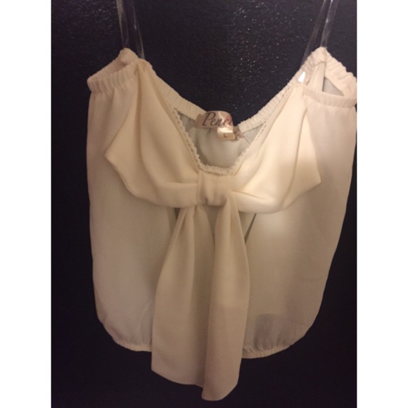 White strapless bow top