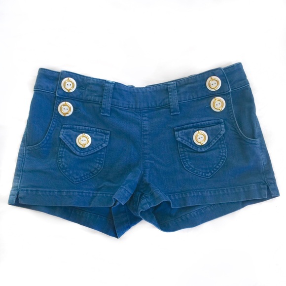 DITTOS Blue Shorts w/Button Details Size 28