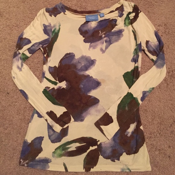Vera Wang Floral Long Sleeve Shirt - Picture 2 of 4