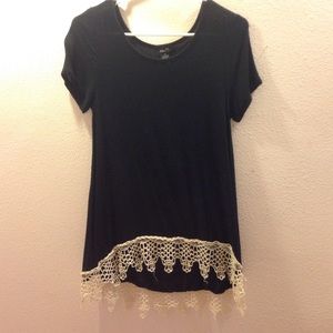 Black Top with Lace Bottom