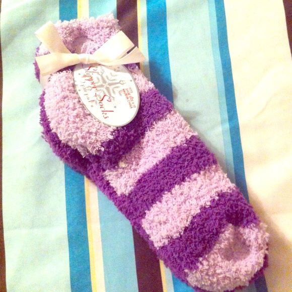 NWT Purple Fuzzy Sock Duo Set