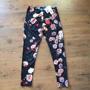 Adidas Yoga Stretch Pants Workout Medium Floral