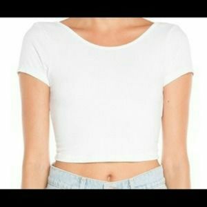 White crop top.
