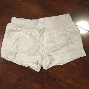 White shorts with tie in the front