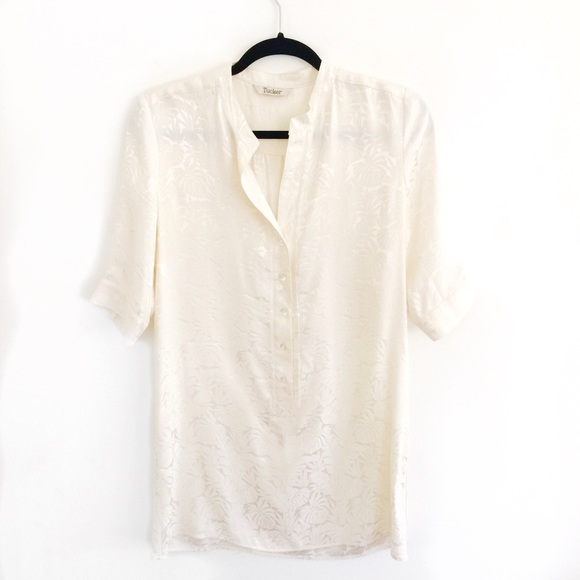 Tucker Cream Silk Tunic Size Small